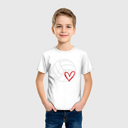 Футболка хлопковая детская Love Volleyball, цвет: белый — фото 2