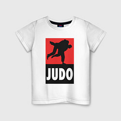 Футболка хлопковая детская Judo, цвет: белый