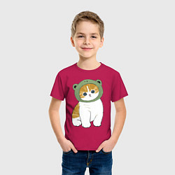 Футболка хлопковая детская Котолягушонок, цвет: маджента — фото 2