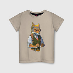 Детская футболка Волк-детектив