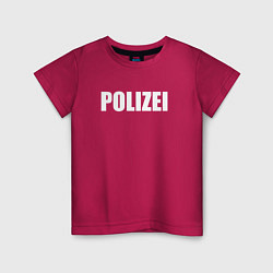 Детская футболка POLIZEI Полиция Надпись Белая