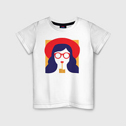 Детская футболка Девушка с коктейлем