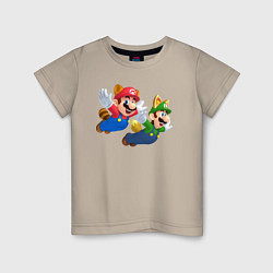 Детская футболка Марио и Луиджи улетают на юг