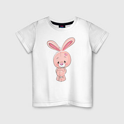 Детская футболка Розовый зайка