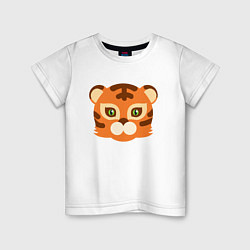 Футболка хлопковая детская Cute Tiger, цвет: белый
