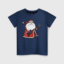 Детская футболка Дед Мороз гитарист