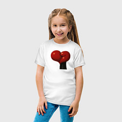 Футболка хлопковая детская Боксерские перчатки- сердце, цвет: белый — фото 2