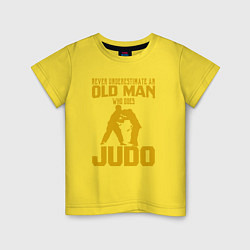 Футболка хлопковая детская Old Man Judo, цвет: желтый