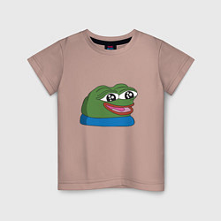 Футболка хлопковая детская Pepe happy Пепе хеппи, цвет: пыльно-розовый