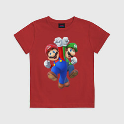 Футболка хлопковая детская Mario Bros, цвет: красный