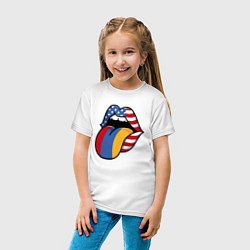 Футболка хлопковая детская Армения - США, цвет: белый — фото 2