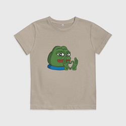 Футболка хлопковая детская Pepe love пепе лов, цвет: миндальный