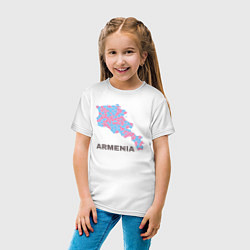 Футболка хлопковая детская Люблю Армению, цвет: белый — фото 2