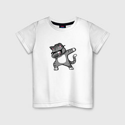 Детская футболка Кот белый животик
