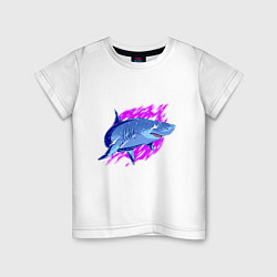 Детская футболка Неоновая акула Neon shark