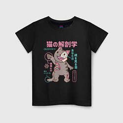 Детская футболка Анатомия кота в японском стиле