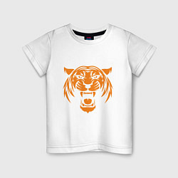 Футболка хлопковая детская Orange - Tiger, цвет: белый