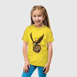 Футболка хлопковая детская Гигантский орёл, цвет: желтый — фото 2
