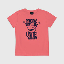 Детская футболка Лодыри объединяются завтра