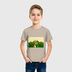 Футболка хлопковая детская Mario Coins, цвет: миндальный — фото 2