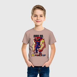 Футболка хлопковая детская Big Mario, цвет: пыльно-розовый — фото 2