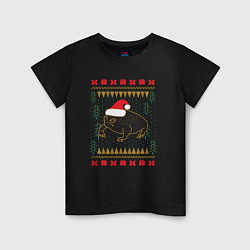 Детская футболка Рождественский свитер Жаба