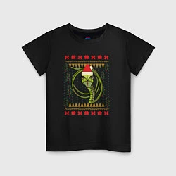 Детская футболка Рождественский свитер Скептическая змея