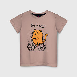 Детская футболка Кот велосипедист