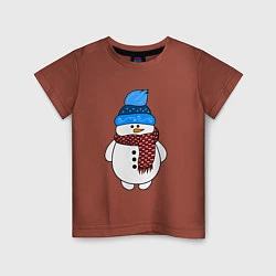 Детская футболка Снеговик в шапочке