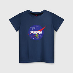 Футболка хлопковая детская Pepe Pepe space Nasa, цвет: тёмно-синий