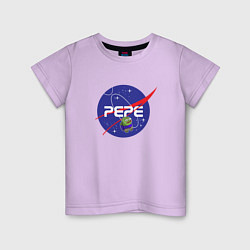 Футболка хлопковая детская Pepe Pepe space Nasa, цвет: лаванда