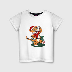 Детская футболка Новогодний тигр 2022