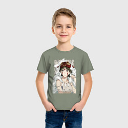 Футболка хлопковая детская Princеss mononoke, цвет: авокадо — фото 2