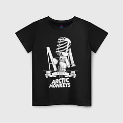 Футболка хлопковая детская Arctic Monkeys, рок, цвет: черный