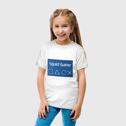 Футболка хлопковая детская Squid Gamer, цвет: белый — фото 2