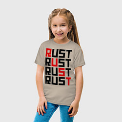 Футболка хлопковая детская Rust, цвет: миндальный — фото 2