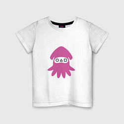 Футболка хлопковая детская Squid Pink, цвет: белый