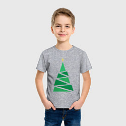 Футболка хлопковая детская Новогоднее дерево, цвет: меланж — фото 2