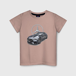 Футболка хлопковая детская Mercedes AMG motorsport, цвет: пыльно-розовый
