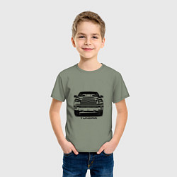 Футболка хлопковая детская Тойота Тундра, цвет: авокадо — фото 2