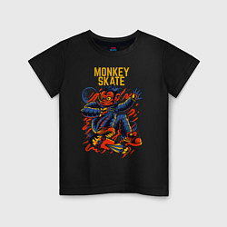 Детская футболка Обезьяна космонавт на скейте