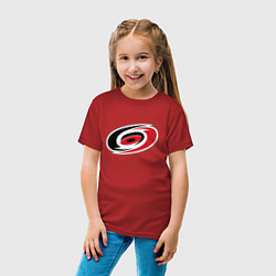 Футболка хлопковая детская Каролина Харрикейнз логотип, цвет: красный — фото 2