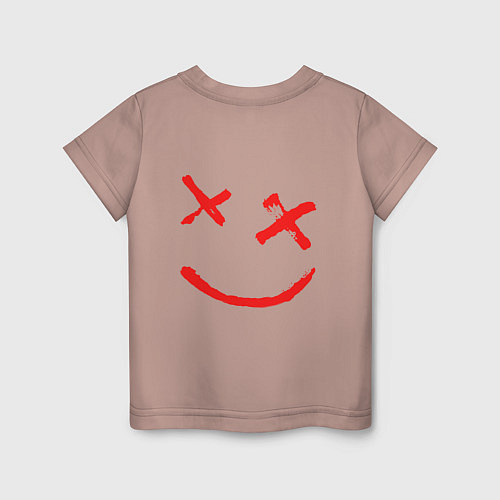 Детская футболка Don’t Worry, Be Happy / Пыльно-розовый – фото 2