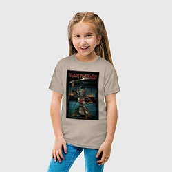 Футболка хлопковая детская Iron Maiden Самурай, цвет: миндальный — фото 2