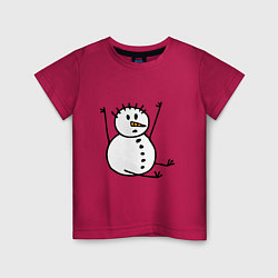 Детская футболка Снеговик в дудл-стиле