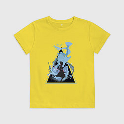 Футболка хлопковая детская Genshin Impact AyakaАяка, цвет: желтый