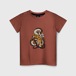 Детская футболка Змея и Тигр
