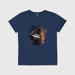Футболка хлопковая детская DEAD BY DAYLIGHT LOGO HUNTER ОХОТНИК DBD, цвет: тёмно-синий