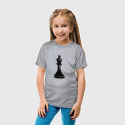 Футболка хлопковая детская Шахматная фигура Чёрный король, цвет: меланж — фото 2