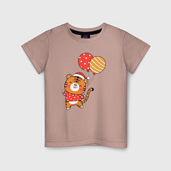 Детская футболка Тигренок с шариками